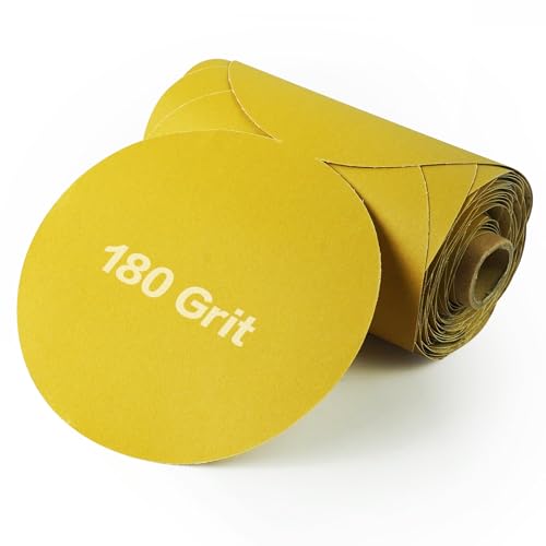 PSA Sanding Discs 6 Inch Adhesive Backed Sandpaper 100 Pack 180 Grit Self Adhesive Sanding Discs for DA Sander Self Stick for Wood (100 Count)