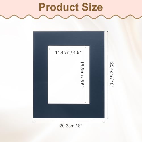 Picture Mats 8 x 10 Mat Board Center for 5 x 7 Pictures Acid Free White Core Bevel Cut Frame Mattes for Display Art Measuring