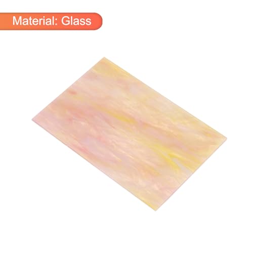 2 Pcs Stained Glass Sheet Mosaic Tile 7.9 Inch x 5.9 Inch Pink Stained Glass Sheets for Crafts DIY Art Project
