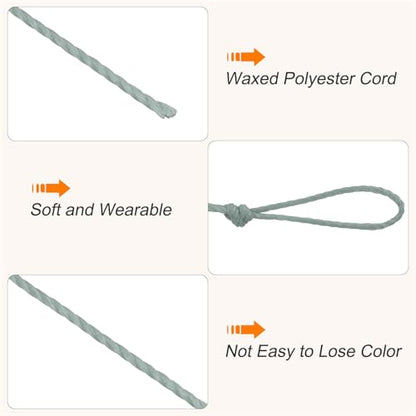 Waxed Cord 0.45mm Waxed Thread 87 Yard Wax String Leather Cord for Bracelet Making