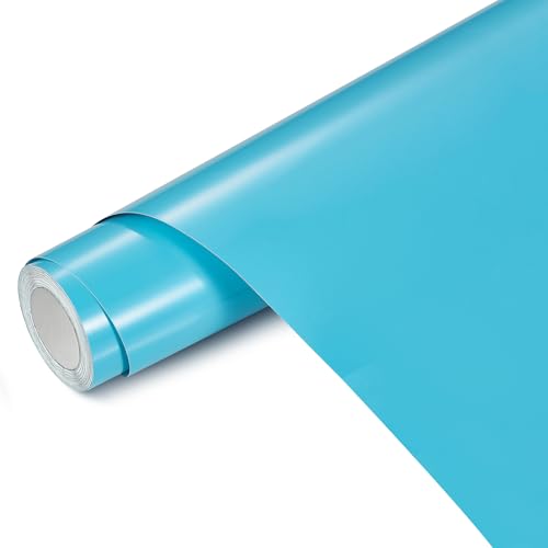 13inch x 30ft Sky Light Blue Smart Adhesive Permanent Vinyl Compatible with Cricut Explore and Maker Series Without Cutting Mats