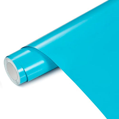 13inch x 30ft Sky Light Blue Smart Adhesive Permanent Vinyl Compatible with Cricut Explore and Maker Series Without Cutting Mats
