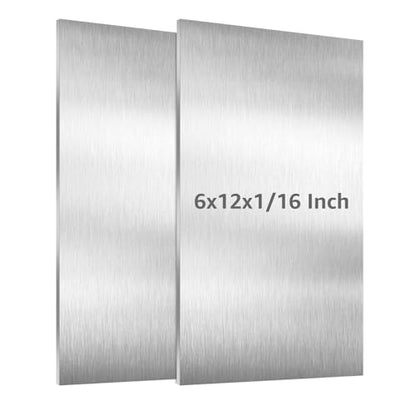 2 Pack 6061 T651 Aluminum Sheet Metal 6" x 12" x 1