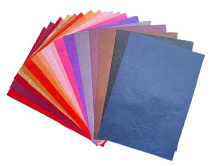 A5 Mixed Colors 50 Design 50 Sheets Natural Fiber Mulberry Tree (50 Count)