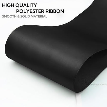 4 Inch 25 Yard Wide Satin Ribbon Black