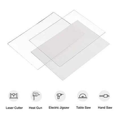 10 Pack 12x12x.02” Clear Plastic Sheet PET Flexible for DIY Craft Projects