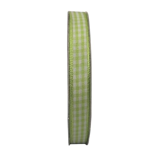 Apple Green Gingham Plaid Checked Ribbon 25 Yard Each Roll 100% Polyester