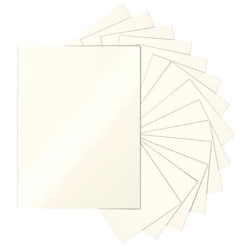 40 Sheets Cream Shimmer Cardstock 8.5 x 11 Ivory Paper 75lb (40 Count)
