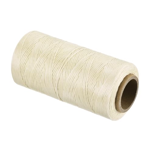 Waxed Thread 197 Yard 1mm 210D Flat Wax Thread Polyester Waxed String for Leather Sewing Hand Weaving Book Binding Home Decoration