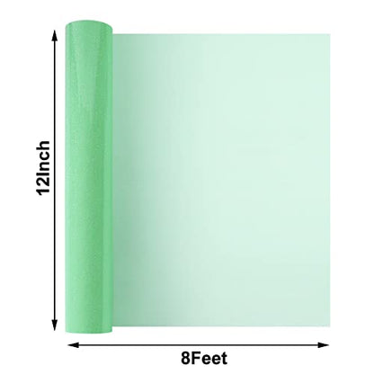 Glitter Fluorescent Light Green HTV Heat Transfer Vinyl Rolls