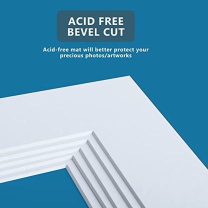10 Pack Pre Cut 11x14 White Picture Mats for 8x10 Photos