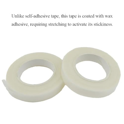 White 3Rolls 0.5Inch Wide Floral Tape