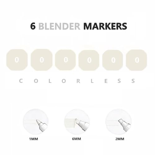6pcs Colorless Alcohol Markers Set (6 Count)