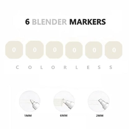6pcs Colorless Alcohol Markers Set (6 Count)