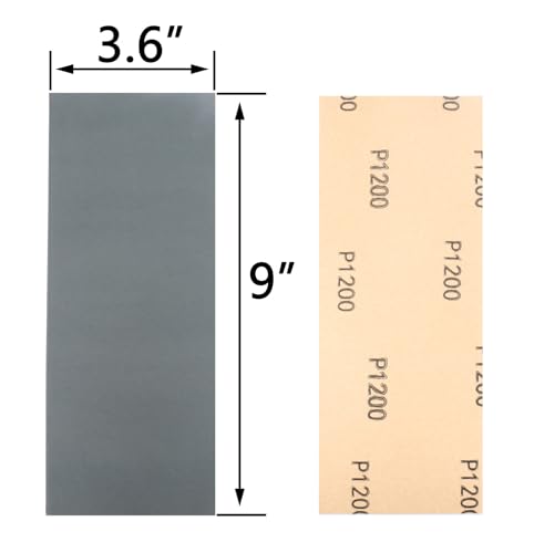 30Pcs 9 x 3.6 Inchs 1200 Grit Wet and Dry Handmade Universal Sanding Sheets (30 Count)