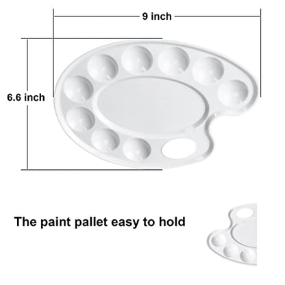 4Pack Paint Tray Palettes with Thumb Hole for Kids (4 Count)
