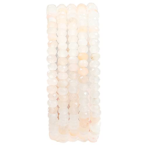 Natural Pink Aventurine Beads 4x2mm 120pcs Faceted Rondelle Loose Semi Gemstone Beads for Jewelry Making Design (120 Count)