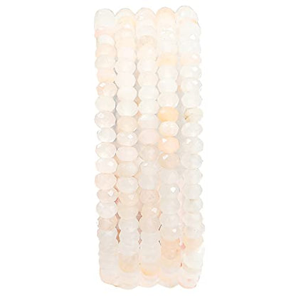 Natural Pink Aventurine Beads 4x2mm 120pcs Faceted Rondelle Loose Semi Gemstone Beads for Jewelry Making Design (120 Count)