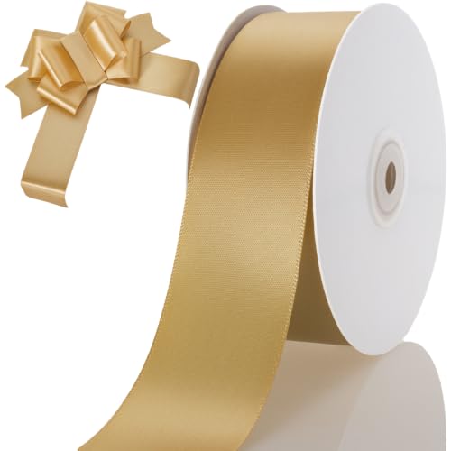 1-1/2 Inch Gold Ribbon 50Yards – Perfect for Gift Wrapping