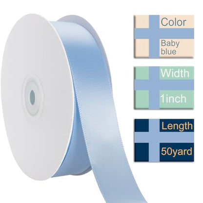 1 Inch Baby Blue Ribbon 50Yards