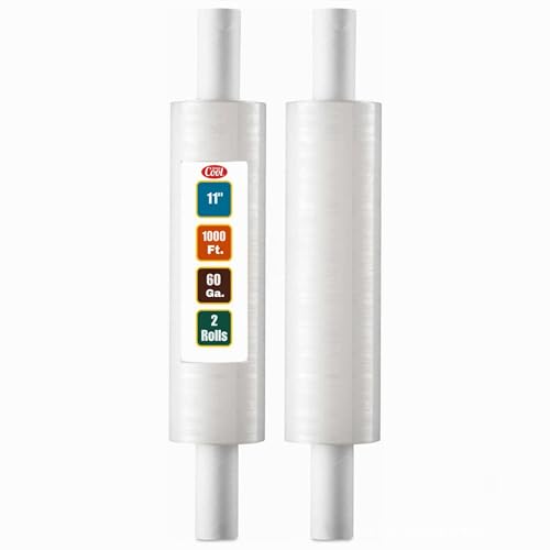 2 Pack Stretch Wrap 11 Inch 1000 Ft 60 Gauge with Handle