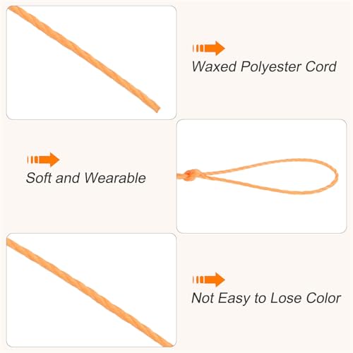 Waxed Cord 0.45mm Waxed Thread 87 Yard Wax String Leather Cord for Bracelet Making