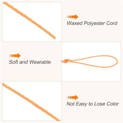 Waxed Cord 0.45mm Waxed Thread 87 Yard Wax String Leather Cord for Bracelet Making