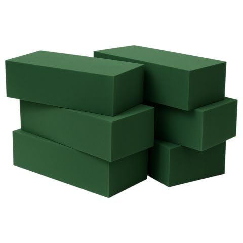 6 Pack Floral Foam Blocks Dry & Wet for Fresh and Artificial Flowers (6 Count)