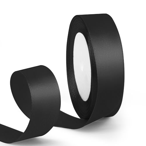 1 Inch 25 Yards Satin Ribbon Black