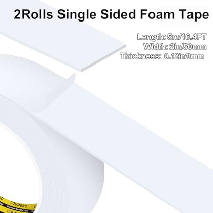 White Foam Tape Weather Stripping Sealing Sponge (32.8 Foot)