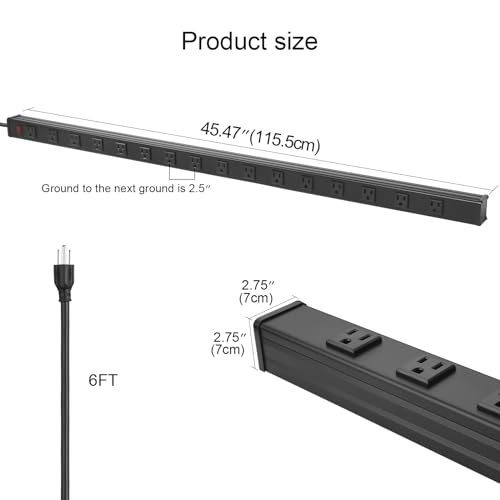 Long Heavy Duty Metal Power Strip