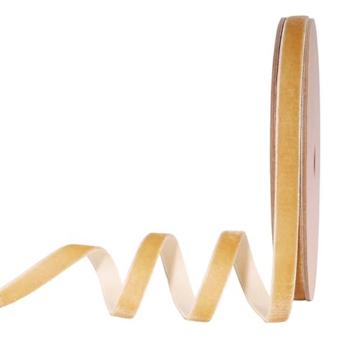 Khaki Thin Velvet Ribbon