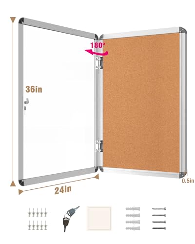36"x24" Enclosed Bulletin Board