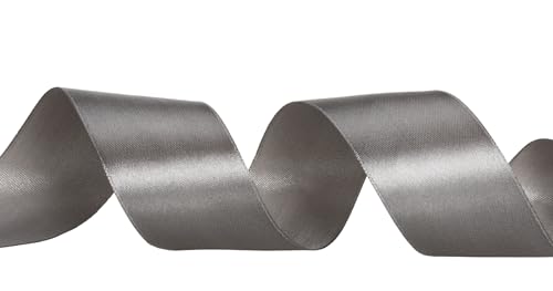1 1 2 Inch Steel Gray Solid Satin Ribbon for Gift Wrapping