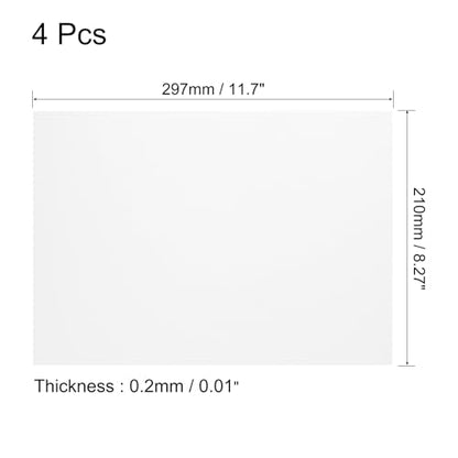 4Pcs A4 Gel Light Lighting Filter Overlay Transparent Color Correction Plastic Vinyl PVC Sheets Photography Television Clear (4 Count)