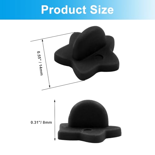 100 Pack Black Star Shape Rubber Pin Backs