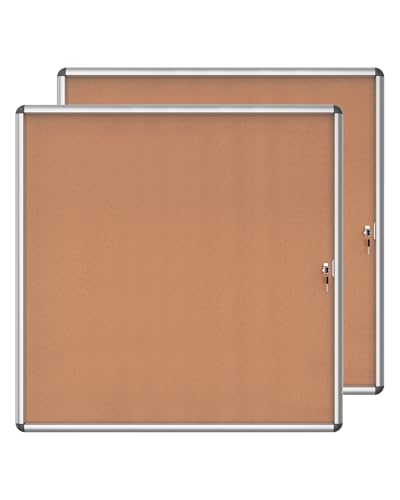 2 Pack 38"x38" Enclosed Bulletin Board (2 Count)