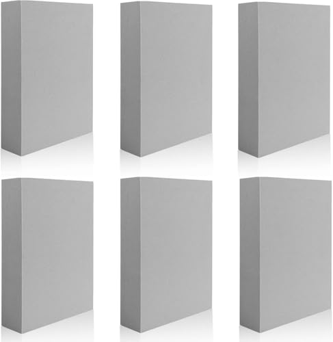 6 Pcs Large Stamping Foam Grey Moldable Foam Stamps Plastic Dry Foam Stamp Pad Cut and Dry Foam Stamping Foam Block for Sculpture (6 Count)