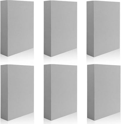 6 Pcs Large Stamping Foam Grey Moldable Foam Stamps Plastic Dry Foam Stamp Pad Cut and Dry Foam Stamping Foam Block for Sculpture (6 Count)