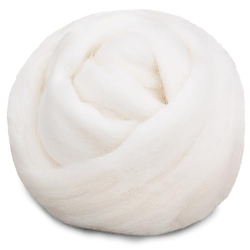 1.76oz Original White Natural Wool Roving