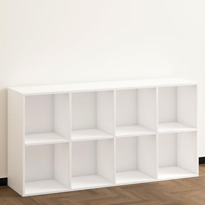 Wooden 8 Cube Storage Organizer with Closed Back Panel (8 Count)