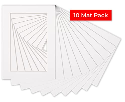 Pack of Ten Acid Free 8.5x11 Mats Bevel Cut for 7x9 Photos (10 Count)