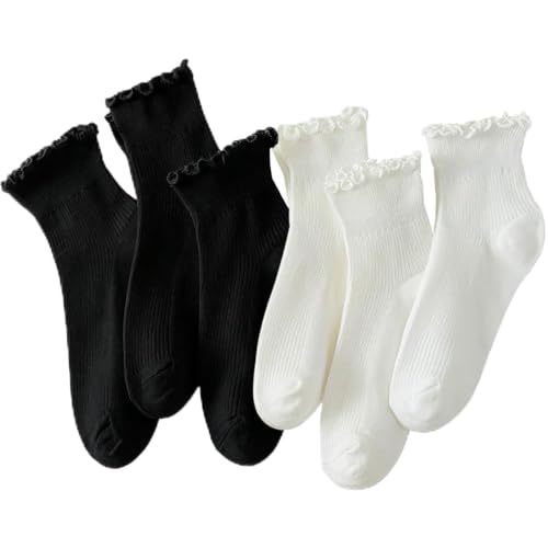 6 Pairs of Ruffle Socks Women (12 count)