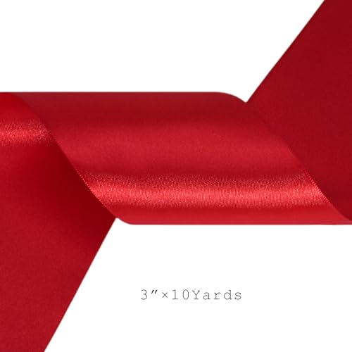 Red Satin Ribbon 3 Inch x 10 Yards Double Faced