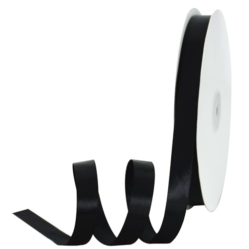 100yd 5 8 Inch Black Satin Ribbon Christmas Gift Wrapping Ribbons