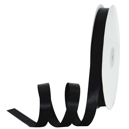 100yd 5 8 Inch Black Satin Ribbon Christmas Gift Wrapping Ribbons