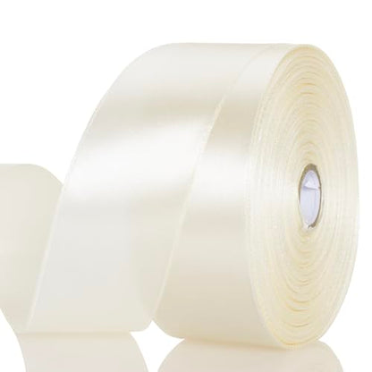 1 1 2 Inch Ivory Solid Satin Ribbon for Gift Wrapping