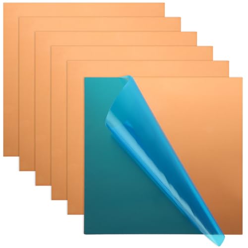 6PCS Pure Copper Sheet 4”x 4”x 0.04”