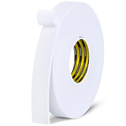 White Foam Tape Weather Stripping Sealing Sponge (16.4 Foot)