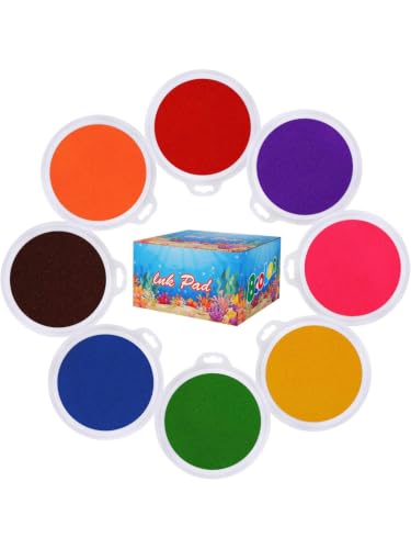8-Color 7.1-Inch Large Washable Ink Pads for Rubber Stamps